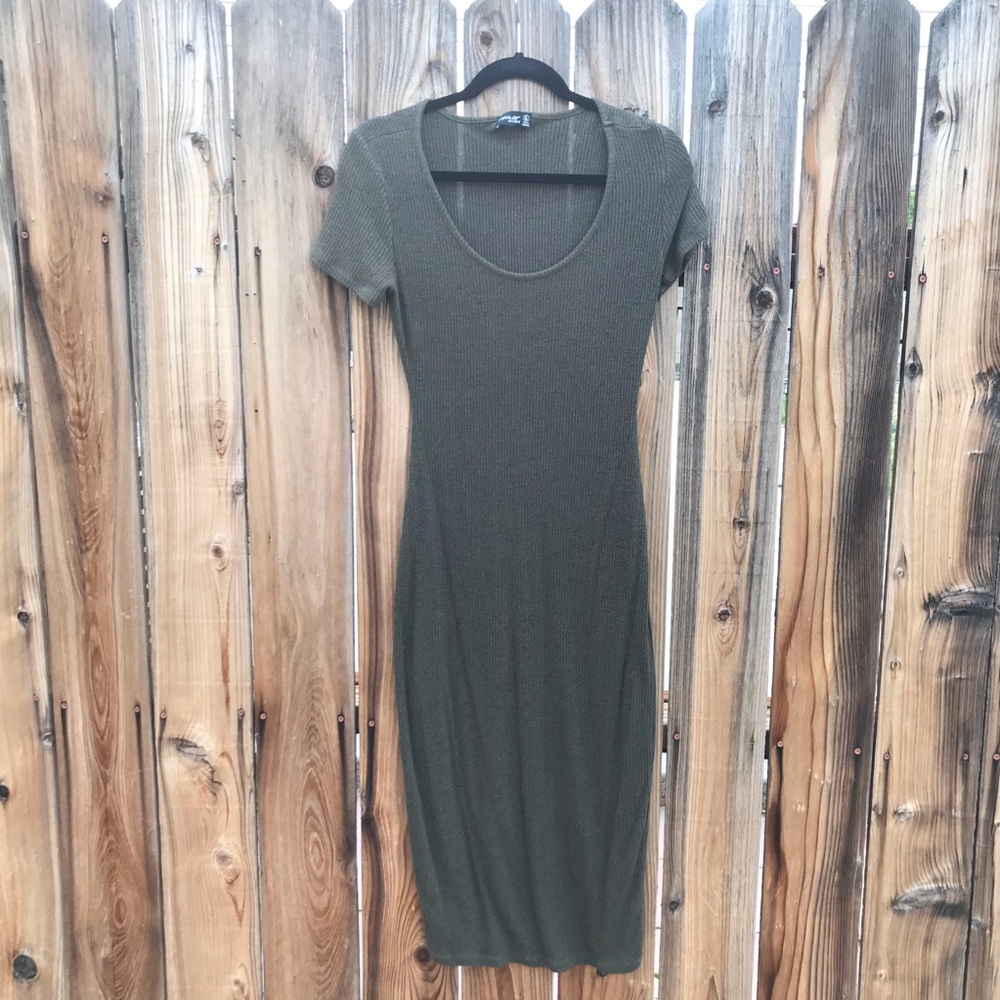 Popular Basics green midi Bodycon dress